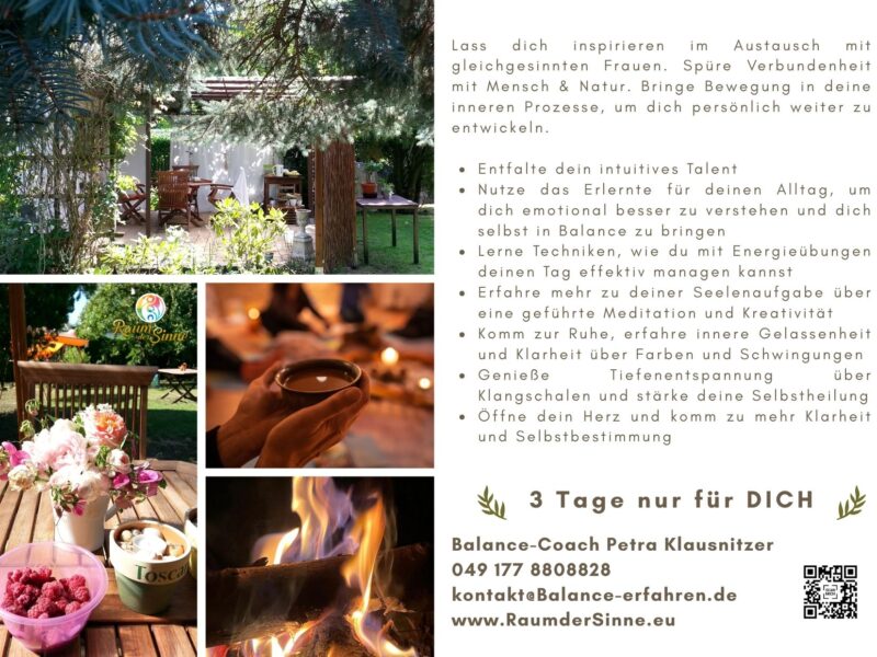 "Zurück zu deinen Wurzeln" Die 7-Sinne-Auszeit für Frauen